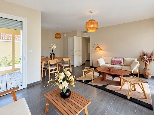 Appartement T3 à vendre à Lanton Cassy – grande terrasse couverte et jardin à 400 m de la plage - Lot 002